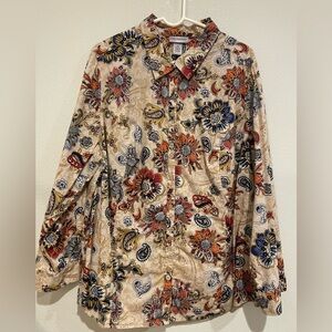 Catherines Multicolor Floral Paisley Blouse